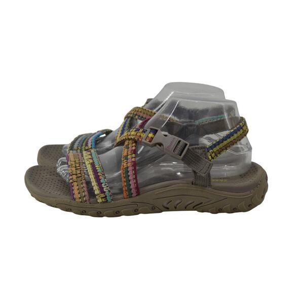Skecher Reggae Sew Me Taupe Sandals Sz 9 Womens Strappy Tan - Picture 1 of 13